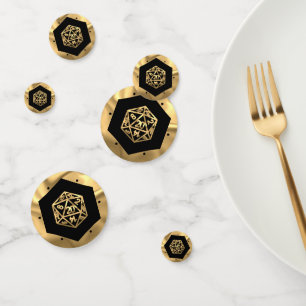 RPG Dobbelstenen   Gouden Fantasy Retro Tafelblad  Confetti