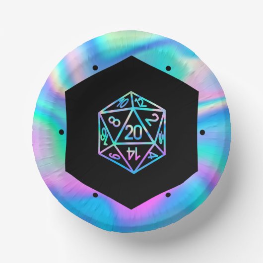 RPG Dobbelstenen | Holo Fantasy Retro Tafelblad Pn Papieren Kommen (Voorkant)