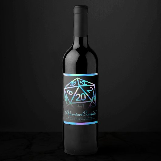 RPG Dobbelstenen | Holo Fantasy Tafelblad PnP Game Wijn Etiket