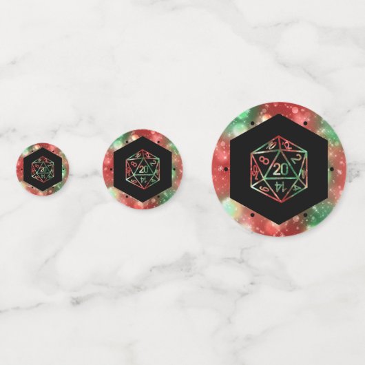 RPG Dobbelstenen | Kerstmis Fantasy Retro Tafelbla Confetti (Achterkanten)
