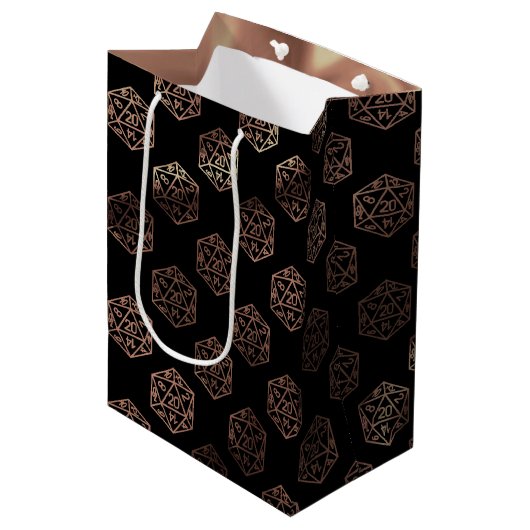 RPG Dobbelstenen | Koper Fantasy Retro Tafelblad P Medium Cadeauzakje (Voorkant Gekanteld)