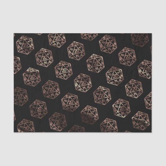 RPG Dobbelstenen | Koper Fantasy Retro Tafelblad P Tissuepapier (Voorkant)