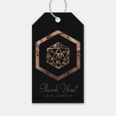 RPG Dobbelstenen | Koperen Tafelblad Rollenspeler  Cadeaulabel (Achterkant)