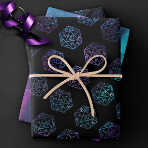 RPG Dobbelstenen   Nebula Fantasy Retro Tafelblad  Inpakpapier Vel