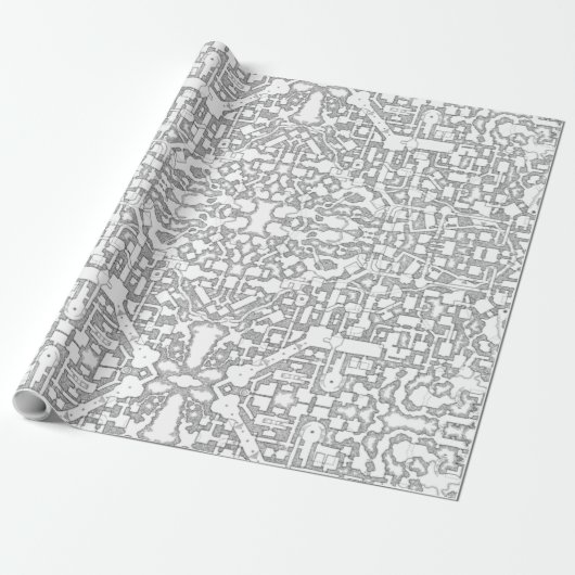 RPG Dungeon Map Wrapping Paper Cadeaupapier (Uitgerold)