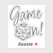 RPG Game On | Classic Fantasy tafelblad Gamer Dice Sticker (Vel)