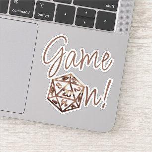 RPG Game On Copper Fantasy Tafelblad Gamer Dice Sticker