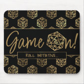 RPG Game On | Gold Fantasy Tafelblad Retro Gamer Muismat (Voorkant)
