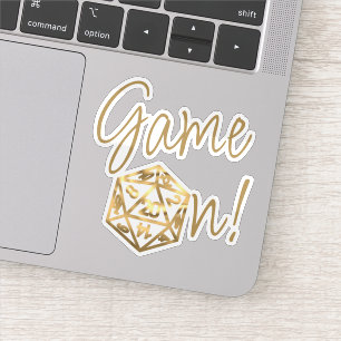 RPG Game On   Gold Fantasy Tafelblad Retro Gamer Sticker