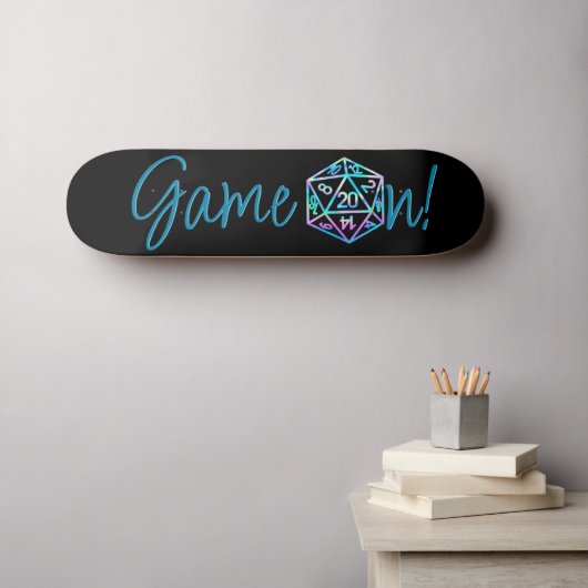RPG Game On | Holo Fantasy tafelblad Retro Gamer Skateboard (Muurkunst (Horizontaal))