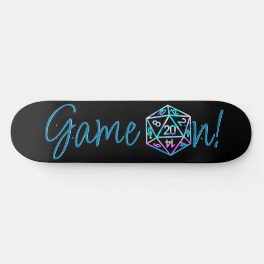RPG Game On | Holo Fantasy tafelblad Retro Gamer Skateboard (Horizontaal)