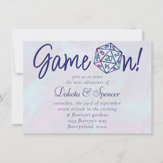 RPG Game On | Nebula Fantasy Tafelblad Gamer Dice Kaart (Voorkant)