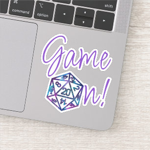 RPG Game On   Nebula Fantasy Tafelblad Gamer Dice Sticker