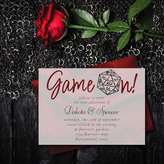 RPG Game On | Rode Fantasy Retro PnP Tafelblad Dob Kaart