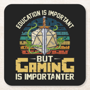 rpg-gamen is belangrijker vierkante kartonnen onderzetter