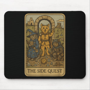 RPG Gamer Cats Funny Side Quest Tarot Kaart Nerdy Muismat