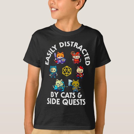 Rpg Gamer Cats Side Quest Funny Nerd Adhd Cat Men  T-shirt (Voorkant)