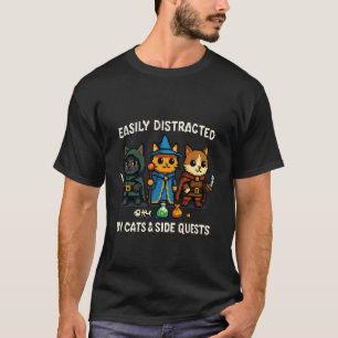 RPG-gamer kat afleiding zijquest nerd mannen vrouw T-shirt