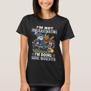 RPG Gamer Katten Zijmissie Grappige Nerd ADHD Kat T-shirt