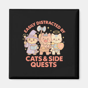 Rpg Gamer Nerdy Cats Zijmissie Afgeleid Tafelspel Magneet