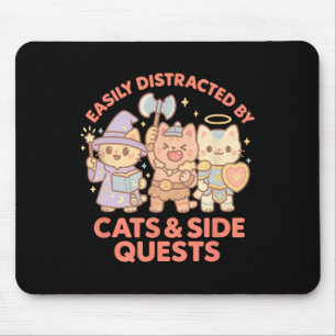 Rpg Gamer Nerdy Cats Zijmissie Afgeleid Tafelspel Muismat