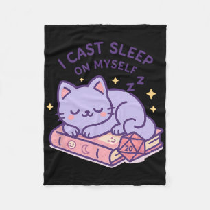 Rpg Gamer Nerdy Kat Slapende D20 Dobbelsteen Voor Fleece Deken