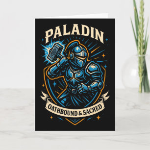 Rpg Gamer Paladin D20 Dobbelsteen Nerdy Geek Manne Kaart