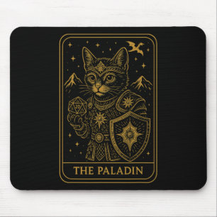 Rpg Gamer Paladin D20 Dobbelstenen Nerdy Geek Kat Muismat