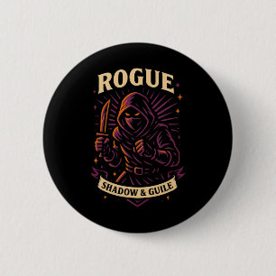 Rpg Gamer Rogue D20 Dobbelsteen Nerdy Geek Mannen  Ronde Button 5,7 Cm