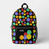 RPG Gaming Dice, Board, Fantasy Games gepatterd Bedrukte Rugzak (Voorkant)