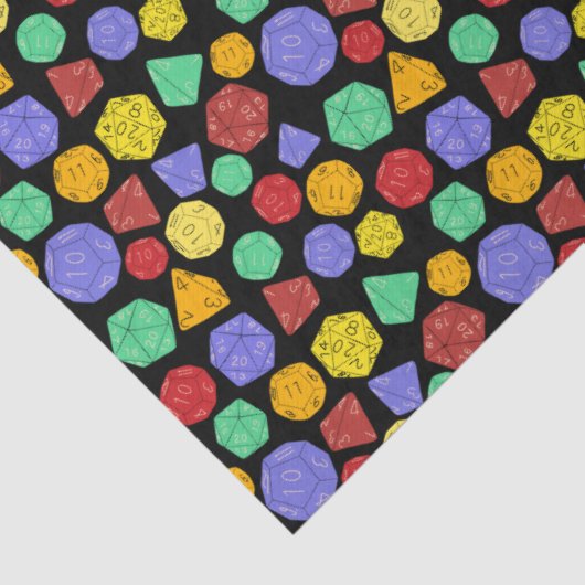 RPG Gaming Dice, Board, Fantasy Games gepatterd Tissuepapier (Detail)