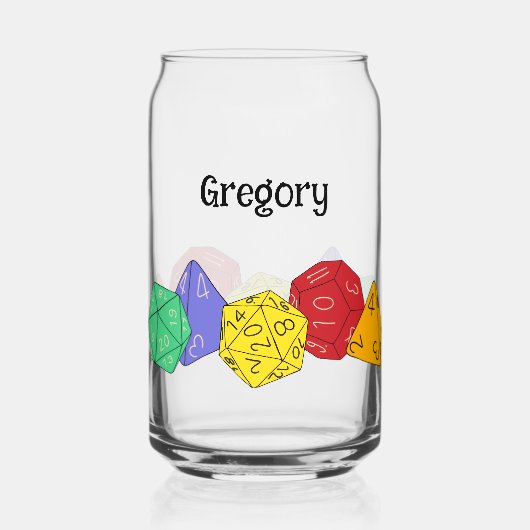RPG Gaming Dice, Board, Fantasy Games Persoonlijk Blikvorm Glas (Voorkant)