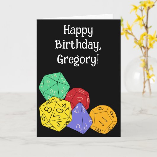 RPG Gaming Dice, Board, Fantasy Games Persoonlijk Kaart (Gele Bloem)