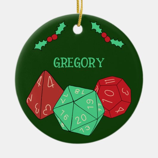 RPG Gaming Dice, Board, Fantasy Games Persoonlijk Keramisch Ornament (Voorkant)