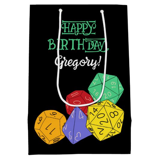 RPG Gaming Dice, Board, Fantasy Games Persoonlijk Medium Cadeauzakje (Achterkant)