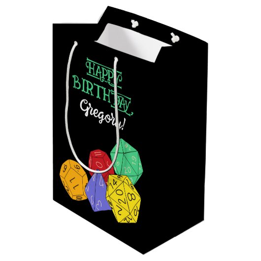 RPG Gaming Dice, Board, Fantasy Games Persoonlijk Medium Cadeauzakje (Achterkant Gekanteld)
