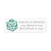 RPG Green Dice | Fantasy Tabletop PnP-adres Etiket (Voorkant)