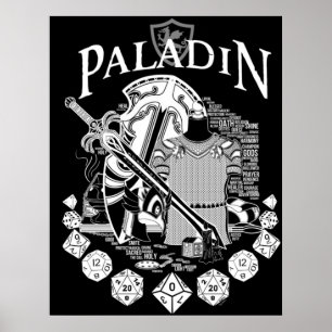 RPG het Paladin van de Reeks van de Klasse - Witte Poster