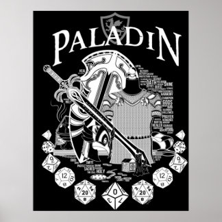 RPG het Paladin van de Reeks van de Klasse - Witte Poster
