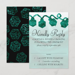 RPG-lichten Emerald Fantasy Tafelblad Gamer Dice RSVP Kaartje