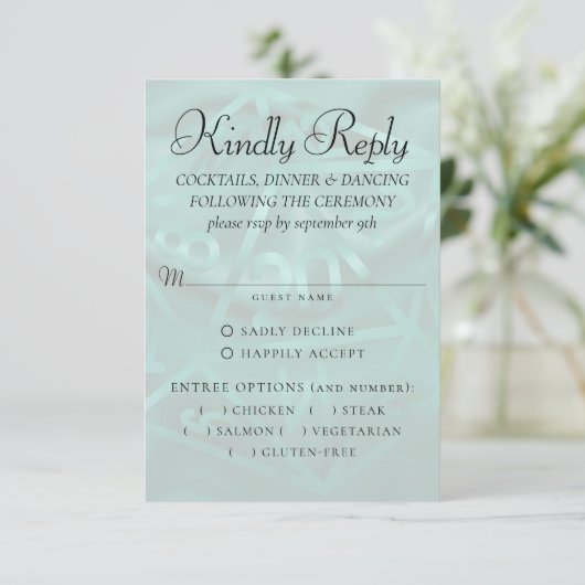 RPG-lichten | Emerald Fantasy tafelblad gamer Entr RSVP Kaartje (Staand voorkant)