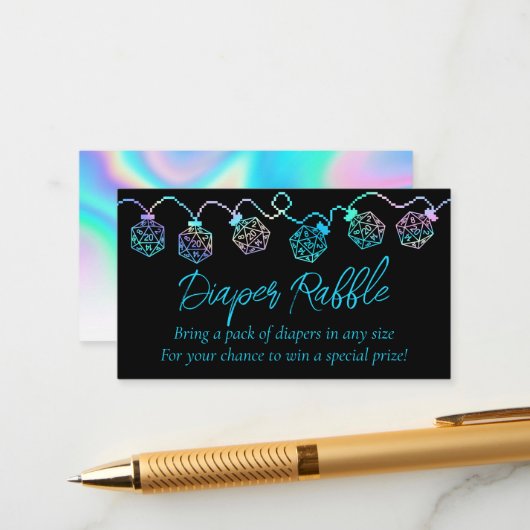 RPG-lichten | Holo Fantasy Tafelblad Gamer Raffle Informatiekaartje (Voorkant / Achterkant in situ)