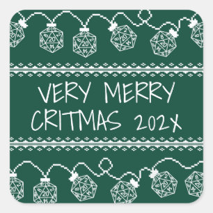 RPG Lights Groen Fantasie tafelblad Gamer Dice Vierkante Sticker