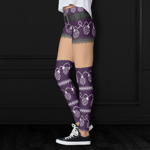 RPG Lights Paarse Retro Tabletop PnP Gamer Dice Leggings
