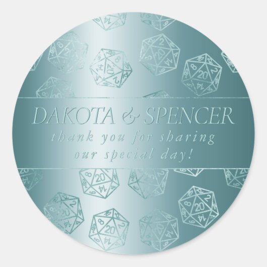 RPG Luxe | Aqua Fantasy Tafelblad Gamer Custom Ronde Sticker (Voorkant)