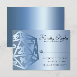 RPG Luxe Blue Sheen Fantasy Tafelblad Gamer Dice RSVP Kaartje