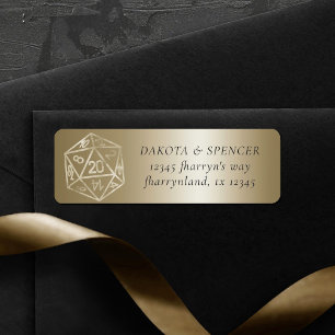 RPG Luxe Goud Fantasy Tafelblad Gamer Adres Etiket