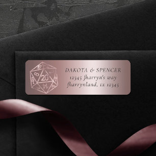 RPG Luxe   Mauve Fantasy Tafelblad Gamer Adres Etiket