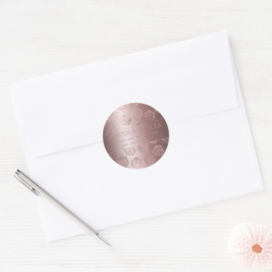 RPG Luxe | Mauve Fantasy Tafelblad Gamer Custom Ronde Sticker (Envelop)