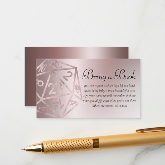 RPG Luxe | Mauve Fantasy Tafelblad Gamer Dice Book Informatiekaartje (Voorkant / Achterkant in situ)